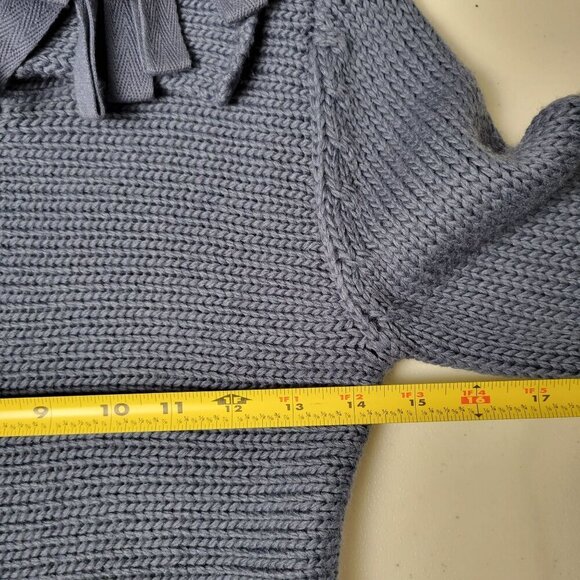 Philippe Adec Paris Wool Blend Cardigan Womens Knit Fringe French Girl Designer - Picture 10 of 16